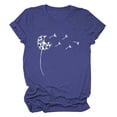 thumbnail image 1 of Qarigey Camiseta Estampado Cuello Camiseta Mujer Suelta Verano Top, Púrpura, S Prendas para la parte del cuerpo Azul METRO Qarigey AP002011-12, 1 of 4