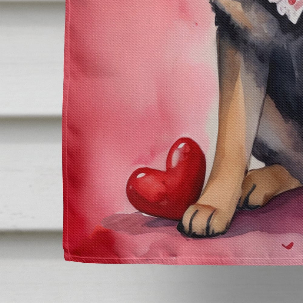 German Shepherd My Valentine House Flag 28 in x 40 in