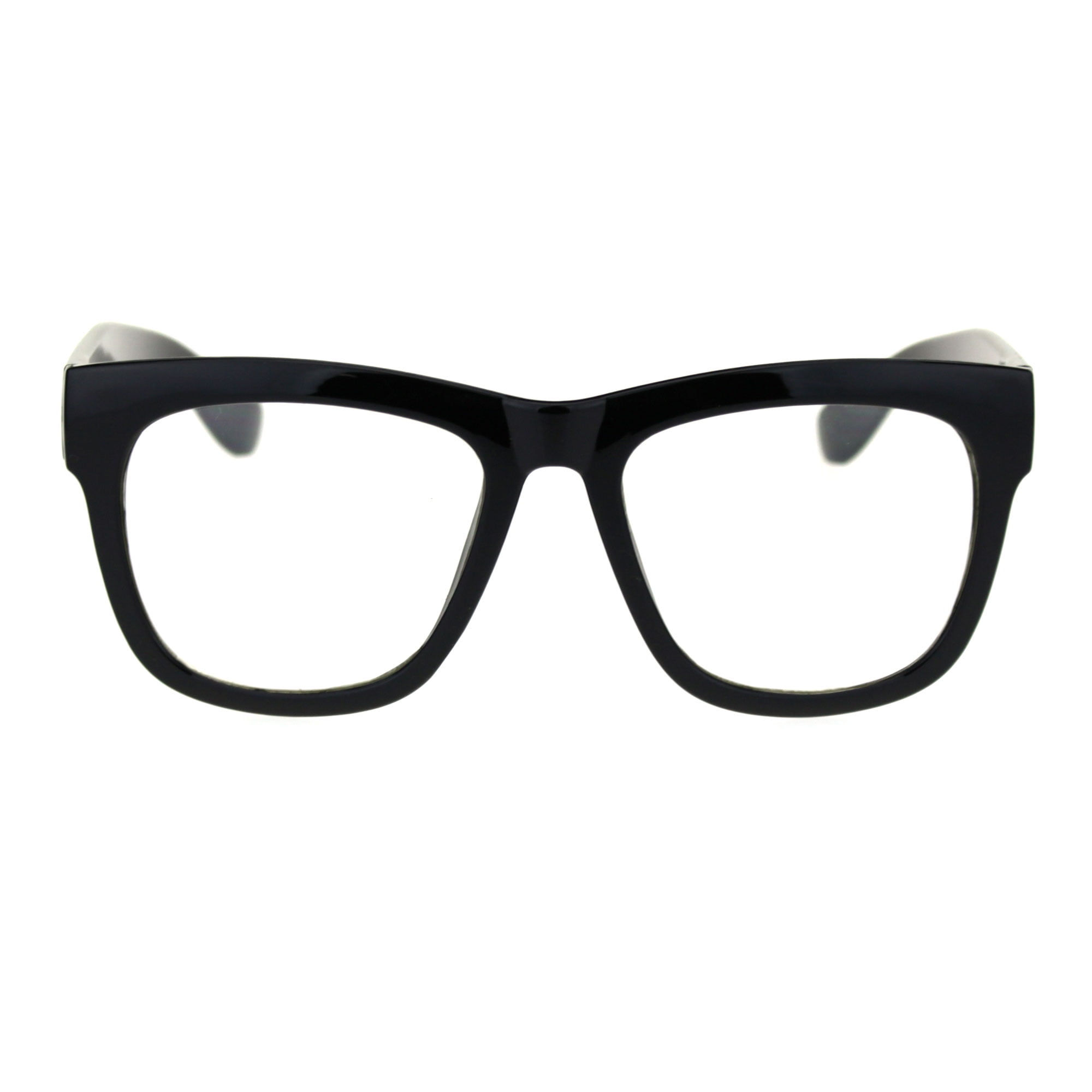 Mens Thick Plastic Horn Rim Rectangular Geek Eye Glasses 