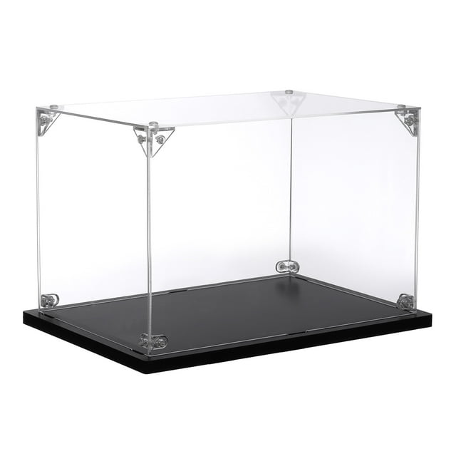 Caja de exhibición de acrílico Uxcell de 10x6x6 pulgadas, cubo ensamblado, a prueba de polvo, transparente