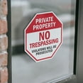 thumbnail image 3 of Private Property No Trespassing Violators Will Be Prosecuted (5 Pack) 4 inch X 4 inch Octagon Vinyl Label Decal Sticker Weather Resistant, UV Protected for Workplace, Made in the USA, 3 of 5