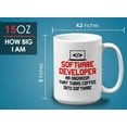 thumbnail image 6 of Progammer Mug White 15oz - Turns Coffee Into Software - Programmer Programming Coding Software Developer, 6 of 7