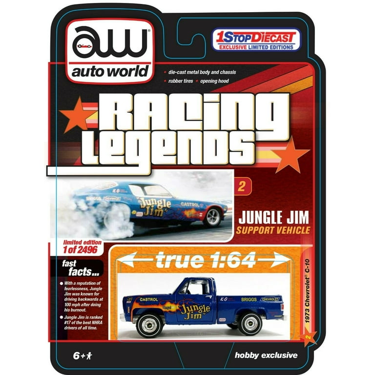 Auto World 1973 Chevy C 10 Racing Legends Jungle Jim 1 64 Diecast Car CP7731 Walmart