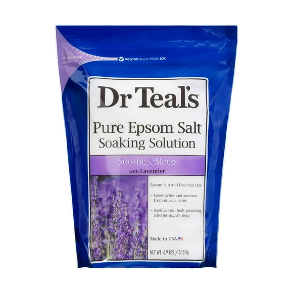 Dr Teals Solution de Trempage au Sel d'Epsom, Apaise & Sommeil, Lavande, 69 Livres (Emballage Peut Varier)