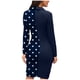 thumbnail image 4 of Vestido Formal de trabajo informal con botones de manga larga y cuello vuelto estampado para mujer a la moda Pompotops hdfakjf6586, 4 of 8