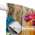 thumbnail image 2 of Farmhouse Rooster Kitchen Window Curtains, Swag Curtains Valance for Bedroom Living Room Bathroom, Retro Botanical Sunflower Floral Wood Rod Pocket Window Curtain Block Drapes 2 Panels 28"x36", 2 of 9
