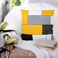 thumbnail image 3 of Yellow Grey Geometric 26x26 Pillow Covers Set of 2, Modern Black White Abstract Art Throw Pillow Covers Decorative Couch Cushion Case, Microfiber Square Pillowcases for Bedroom Car Living Room, 3 of 7