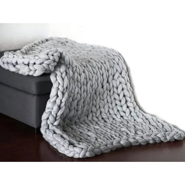 Thick Crochet Chunky Cable Knit Blanket Beautiful Handmade Cover Yarn Wool Bulky Bed Spread Throw For Home Decor