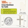 thumbnail image 3 of Just Being Cute Cross Necklace for Women, Cubic Zirconia Cross Pendant 925 Sterling Silver Jewelry Gifts for Her with First Communion Card, Baptism/Graduation, 3 of 11
