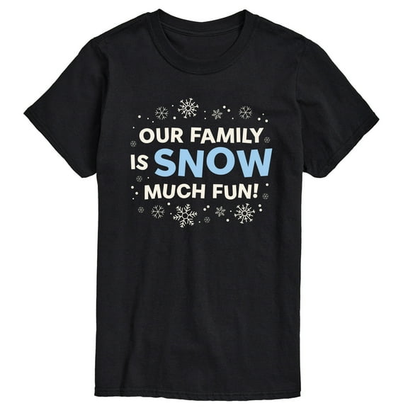 Instant Message - Family Snow Much Fun - Men's Short Sleeve Graphic T-Shirt