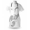 thumbnail image 3 of Zodiac Scorpio Apron Hand Drawn Line Art Style Floral Animal with Inscription Tattoo Design, Unisex Kitchen Bib Apron with Adjustable Neck for Cooking Baking Gardening, Black and White, by Ambesonne, 3 of 3