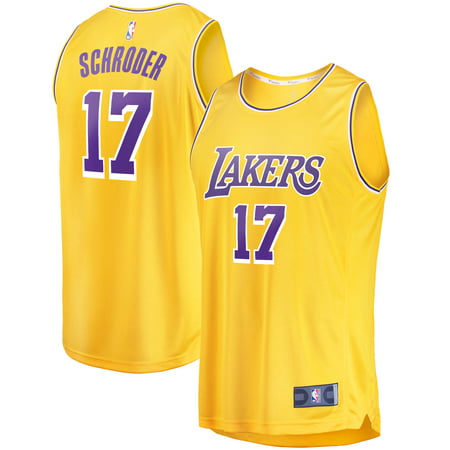 Men's Fanatics Branded Dennis Schroder Gold Los Angeles Lakers 2020/21 Fast Break Replica Jersey - Icon Edition