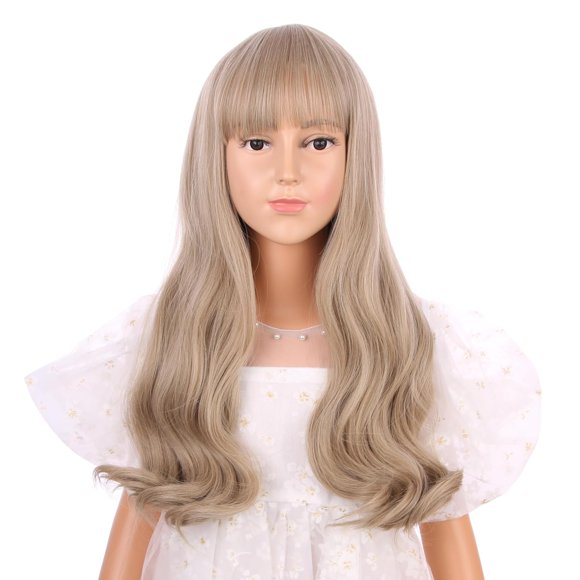 Efficient Mixed Blonde Wlig for Woman Adult Long Dirty Blonde Wig with Flat Bang Wavy curty Wigs for Women Heat Resistant Synthtic Wios with Cap Mixed Blonde - Great for Any irrigation needs
