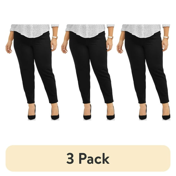 (3 pack) JMS Just My Size by Hanes Women's Plus Size 2 Pocket Pull On Pants, Single and 2 Pack