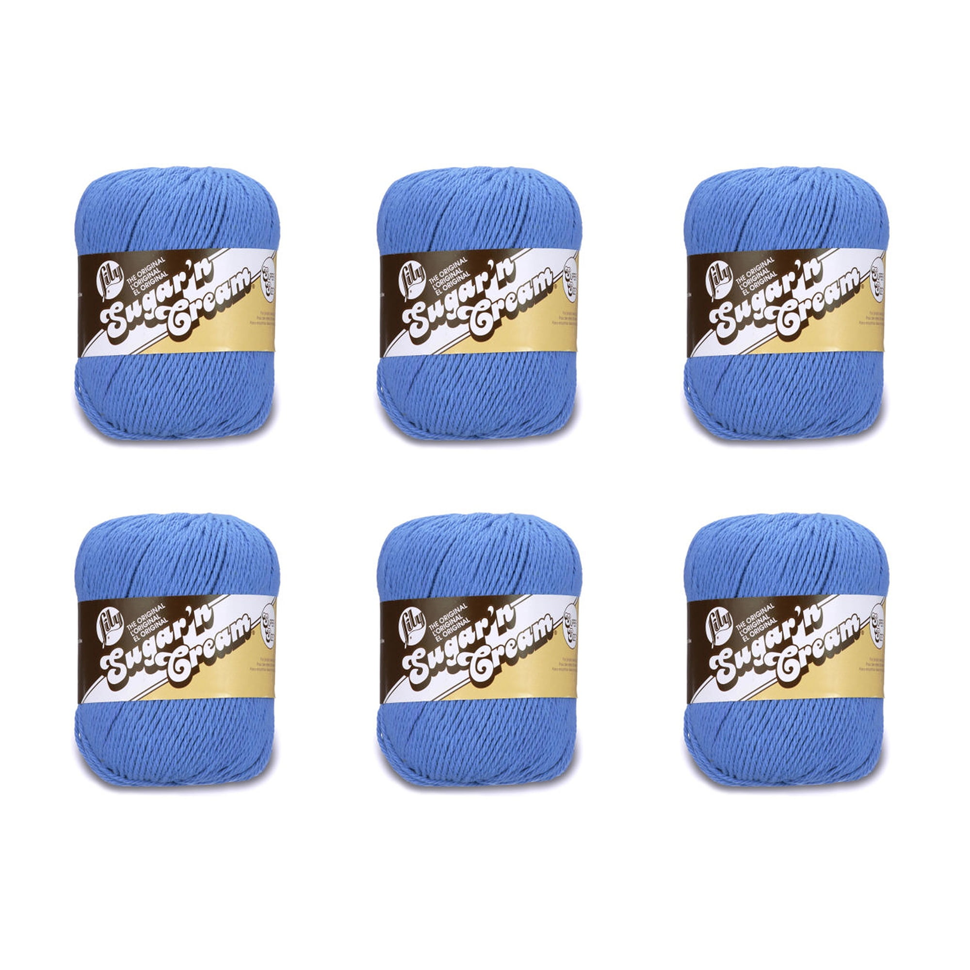 Lily Sugar 'N Cream Super Size Yarn 100% Cotton 4 oz Blueberry Set of 2 