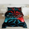 thumbnail image 2 of Manfei Gaming Full Size Comforter Sets,Teen Video Game Bedding Comforter Set,Blue Red Gamepad Bedding Sets For Boys Girls,Super Cozy Bedroom Decoration Reversible,3 Pieces, 2 of 8
