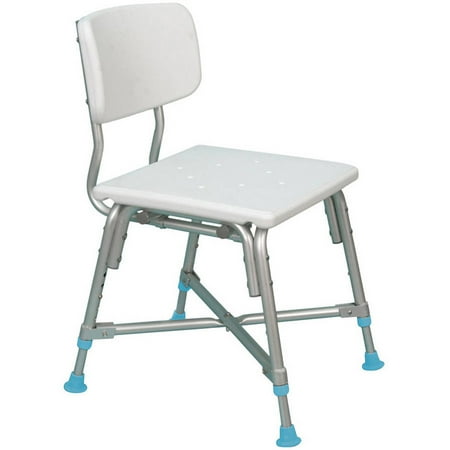 AquaSense Adjustable Bariatric Bath Bench with Non-Slip Seat and Back Rest, Off White