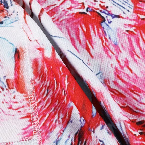 Vedolay Long Skirts For Women Women's 2023 Floral Print Midi Skirt Elastic High Waist Ruffle A-Line Summer Skirts,Red M