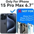 thumbnail image 2 of for iPhone 15 Pro Max Case Black Clear, [Not-Yellowing] with 2X Screen Protector, [-Grade Drop Protection] Shockproof Protective Phone Cases 2023, 2 of 14