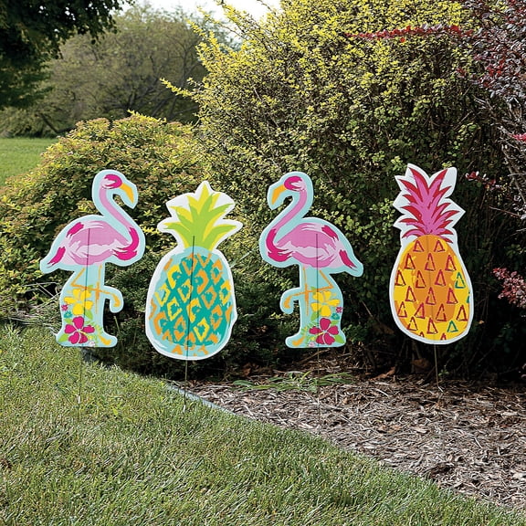 Pineapple Yard Stakes - Party Decor - 4 Pieces