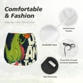 thumbnail image 4 of Balery Dinosaur Basketball Player Pattern Women's Running Shorts with Liner 2 Pockets Elastic Workout Athletic Gym Yoga Shorts-XX-Large, 4 of 7