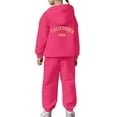 thumbnail image 4 of Bysome Toddler Girls Outfit Set Child Boys Long Sleeve Solid Warm Hoodie Pullover Tops Pants Kids Outfits Sweat Suit Long Sleeve Crew Neck Cute Print Girl 2 Pieces Clothes Set Pink Size 4-5 Years, 4 of 7