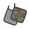 thumbnail image 2 of Carolines Treasures CJ2013-JPTHD Letter J Retro Tribal Alphabet Initial Pair of Pot Holders, 7.5HX7.5W, multicolor, 2 of 2