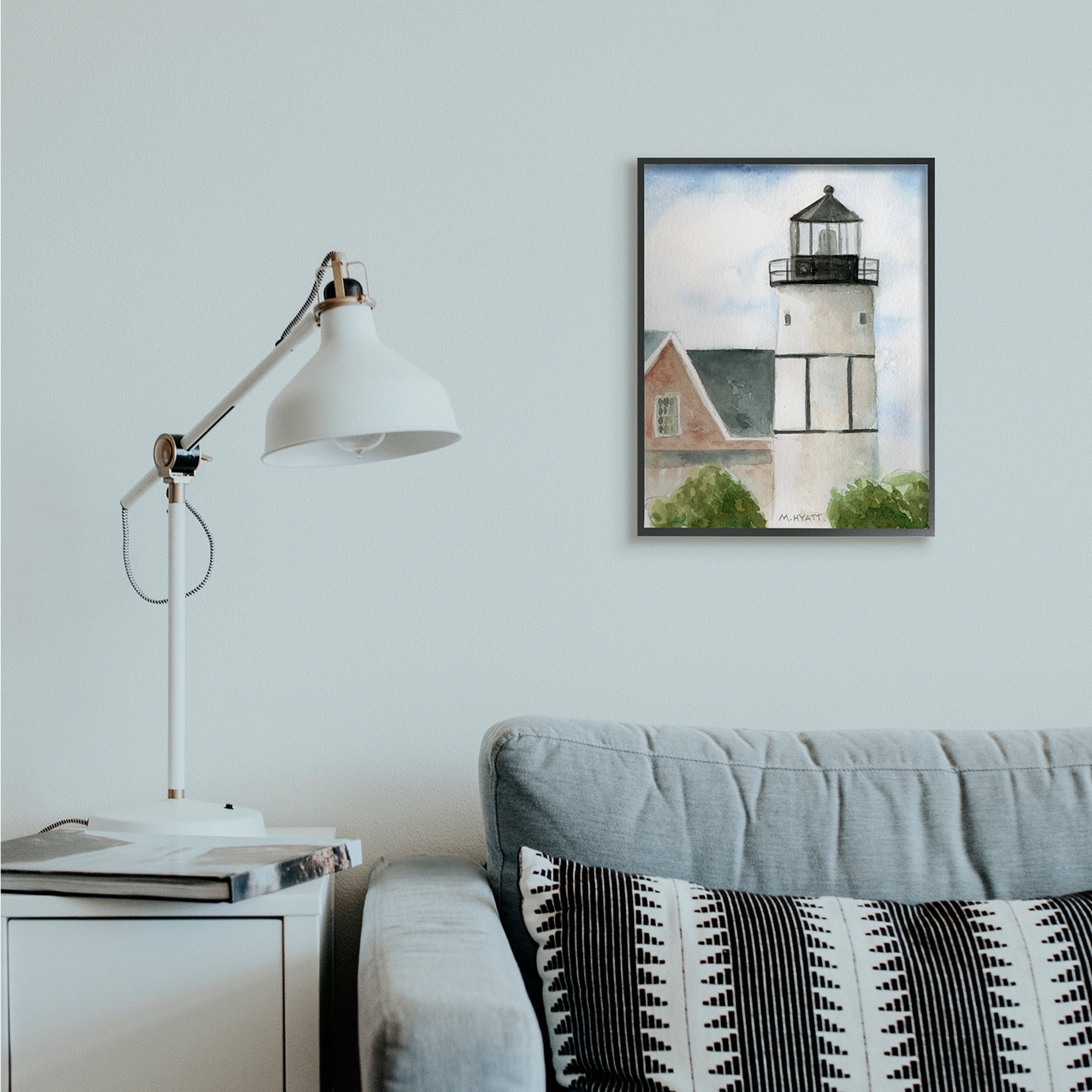 Stupell Industries Sandy Neck Lighthouse Coastal Beach Architecture Black Framed, 16 x 20, Design by Melissa Hyatt LLC