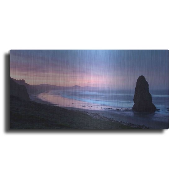 Luxe Metal Art 'Rock Pillar wide view' by Thomas Haney, Metal Wall Art, 24"x12"