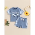 thumbnail image 5 of Aojekbee Baby Boys Summer Outfits Letter Embroidery Short Sleeves T-Shirt and Elastic Shorts Set for 2 Piece Clothes Set, 5 of 10