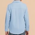 thumbnail image 4 of Back to School Boys Shirt Collared Long Sleeve Button Down Solid T Shirts Breathable Comfortable Active Causal Dress Shirts, 130, 4 of 5