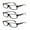 3PK-Gray, variant on EYE ZOOM 3 Pack Women Rectangular Plastic Frame Blue Light Blocking Reading Glasses, Multi-color, +2.50