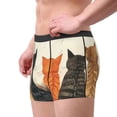 thumbnail image 2 of Susaid Four Cats Watching Rain Print Men's Mesh Boxer Briefs Cooling Breathable Sports Underwear Wide Waistband Boxer Briefs W/Fly-Large, 2 of 5