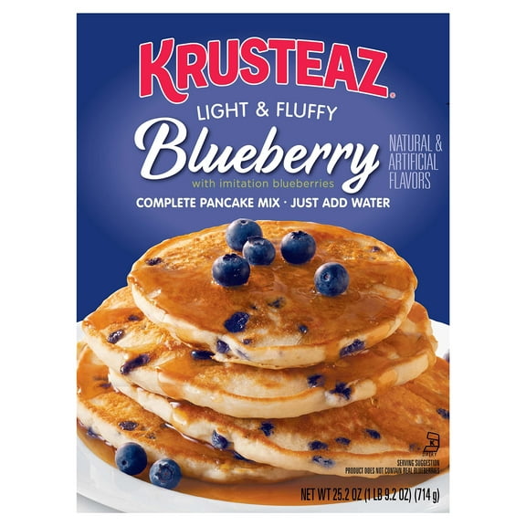Krusteaz Light & Fluffy Complete Pancake Mix, Blueberry 25.2 Ounce (Pack of 2)