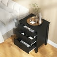 thumbnail image 4 of Topbuy 3-Drawer Modern Nightstand Bedside Table Wooden End Table Black, 4 of 9