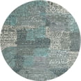 thumbnail image 1 of Ahgly Company Machine Washable Indoor Round Contemporary Grayish Turquoise Green Area Rugs, 7' Round, 1 of 7