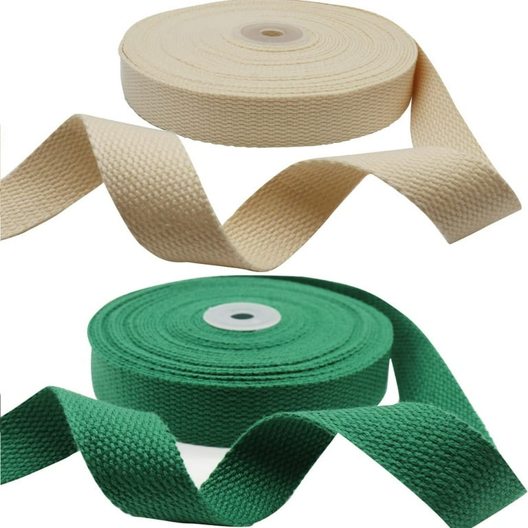 Heavy Cotton Webbing 1 Inch Wide 2 Rolls 20 Yards Straps for