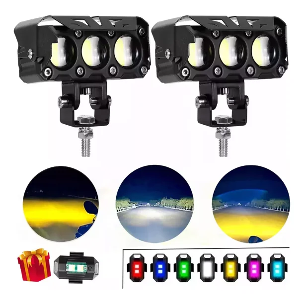 Par Faros Auxiliares Lupa Led Focos Luz 240w Para Coche Moto