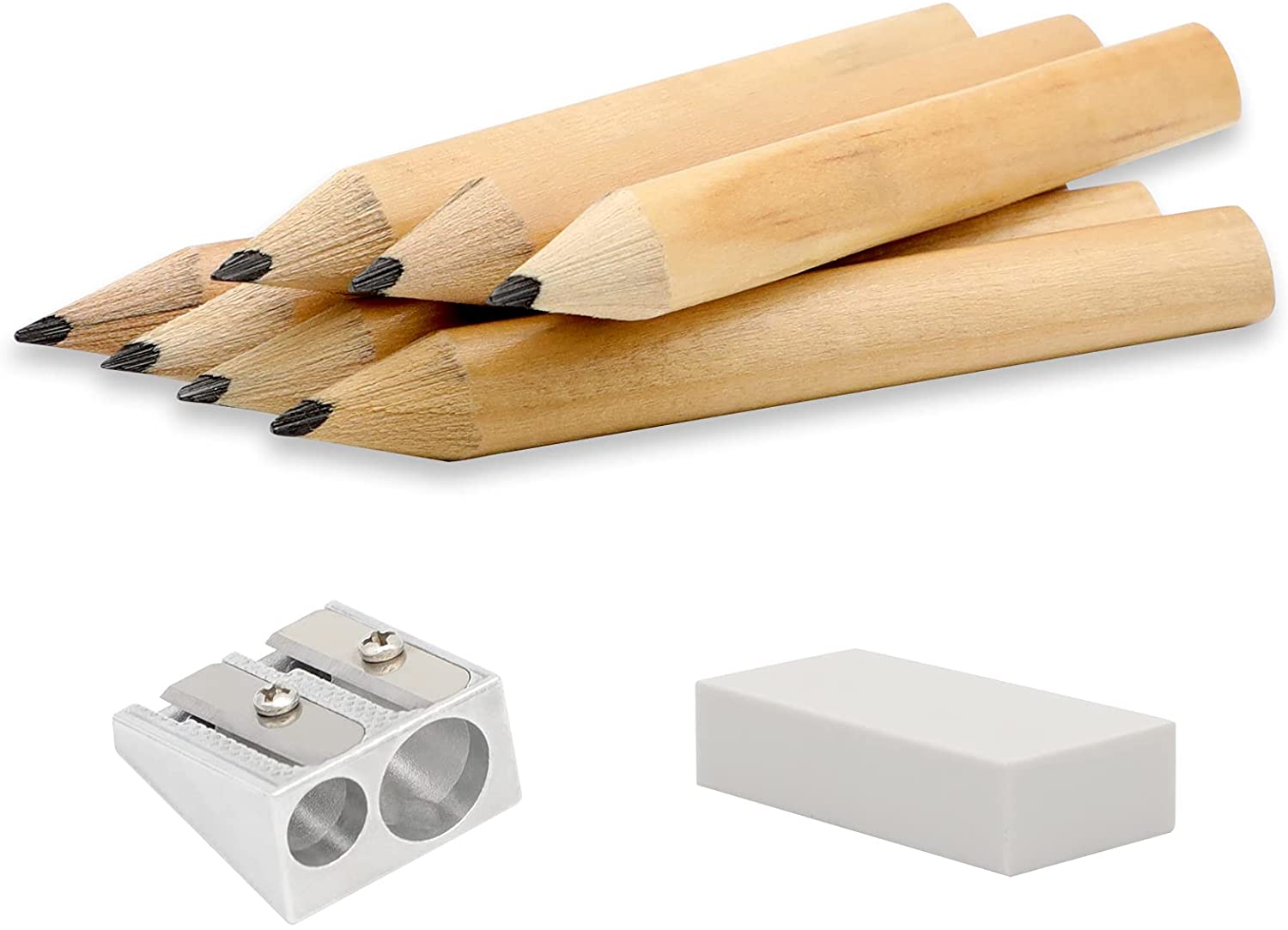 Short Triangular Fat Pencils for Kids Writing and Drawing, HTCM 3.5