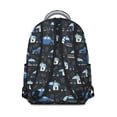thumbnail image 3 of Police and Radio Black Pattern Backpack for School, Cute School Bag with Adjustable Shoulder Straps and Padded Back, 15.3"x11"x7.1", 3 of 5