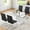 White + Silver Black, variant on 5-Piece Dining Table Set, 63" Modern Rectangular Tempered Glass Table with Double O-Shape Base & 4 PU Cantilever Chairs with Stainless Steel Legs, Dining Set for Kitchen, Office