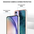 thumbnail image 2 of Designed for Samsung Galaxy A15 Marble Case, Ultra Thin Girls Women Plating Marble Designed Flexible Soft TPU IMD Marble Protective Case Cover for Samsung Galaxy A15 - Green, 2 of 6