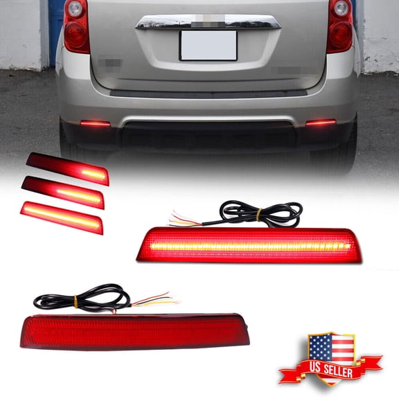 GTINTHEBOX For 2010-2017 Chevrolet Equinox Red Rear Reflector Sequential LED Tail Brake lights