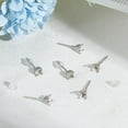 thumbnail image 4 of 1 caja de 6 pendientes de 6 puntas en blanco de plata esterlina con cabujón de garra, accesorios para pendientes con 6 tuercas para pendientes para hacer joyas de bricolaje., 4 of 5
