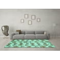 thumbnail image 3 of Ahgly Company Indoor Square Abstract Turquoise Blue Modern Area Rugs, 4' Square, 3 of 4
