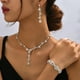 thumbnail image 1 of Pendientes de diamantes de imitación, pendientes de plata, pulsera brillante, pendientes de fiesta, pendientes de graduación, joyería para mujer, 1 of 5
