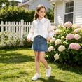 thumbnail image 5 of Agkizg Girls Ruffled Collar Button Down Shirt, Long Sleeve Blouse with Lace Hem, School Casual Top for Kids, Cute Layering Tee, Sizes 12-13 Years, 5 of 5