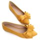 thumbnail image 2 of Zapatillas de ballet SAILING LU Bow-Knot para mujer, ante, color amarillo, talla 9.5, 2 of 7