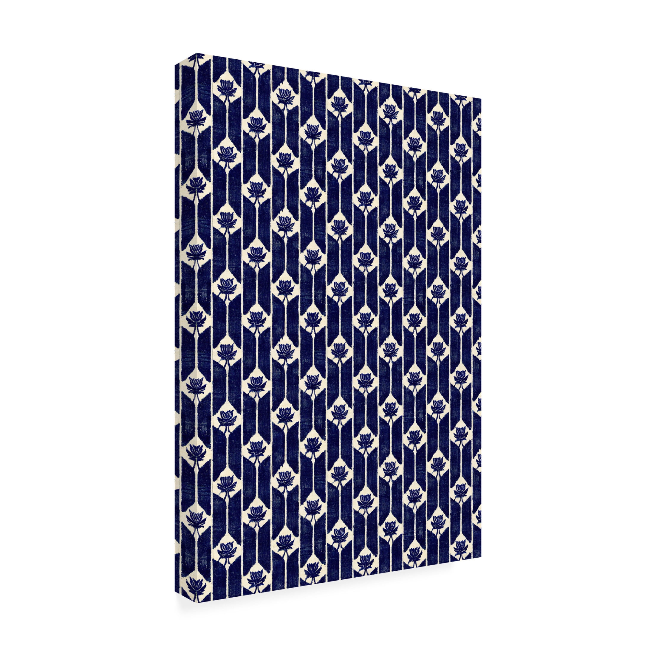 Canvas Wall Art - Treechild 'Stitches Blue Pattern' Wall Art for Living Room, Bedroom, or Office D?cor by Trademark Fine Art - 16 x 24 Inches
