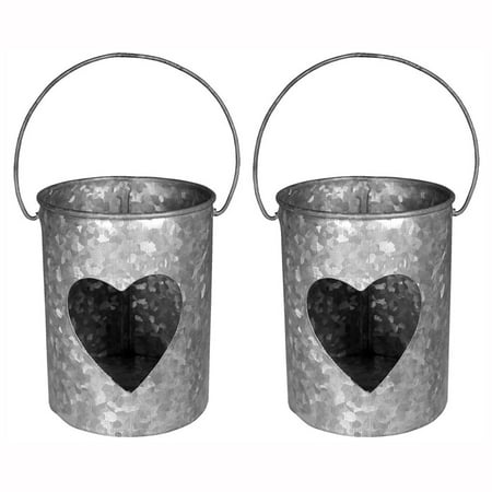 Amber Home Goods Decorative Single Heart Metal Votive Handmade Candle Holder (Set of